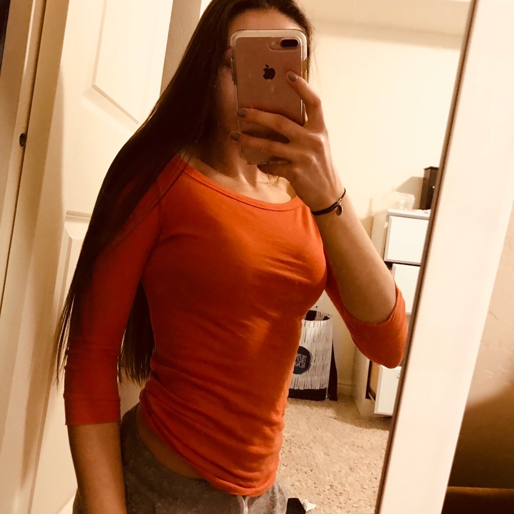 J. Crew 3/4 Sleeve Orange Fitted Shirt🍊